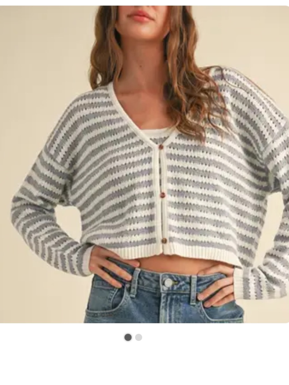 Tan Karly Crochet Knit Cardigan